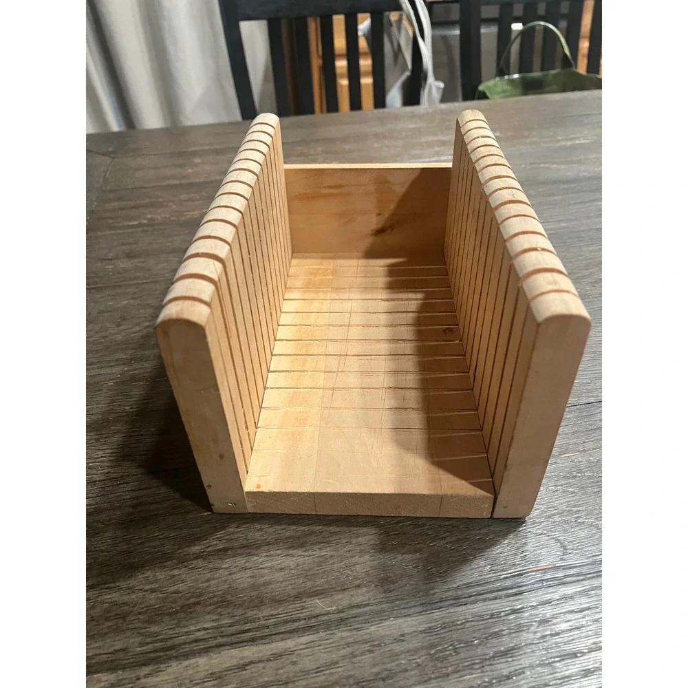 Vintage Wooden Bread Slicer Guide Our Daily Bread Farmhouse Kitchen Tool